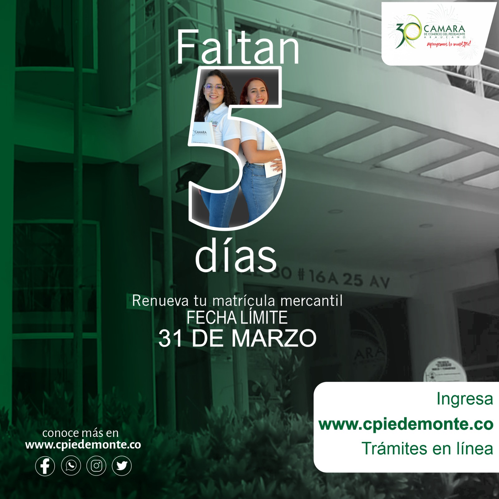 Faltan 5 días para renovar